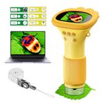 WINWEND Kids Microscope - Portable Mini Labsters Microscope with 1000X Magnification, 2" LCD Screen, and 32GB SD Card