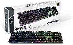 MSI Vigor GK50 Elite Box White Mechanical Gaming Keyboard - Kailh Box White Switches (Clicky), Ergonomic Keycaps, Brushed Metal Finish, Anti-Slip Base, Per-Key RGB Mystic Light, USB 2.0 - Full-Sized