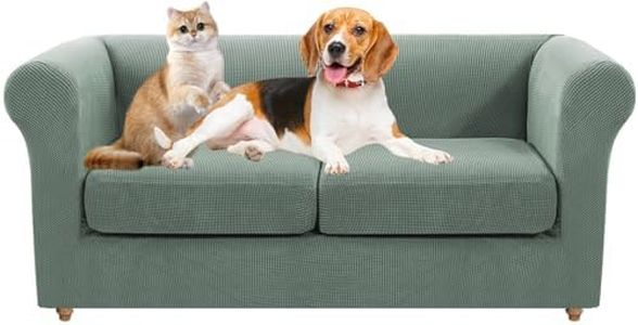 NOPEXTO Funda Sofa 2 Plazas, Elasticas Fundas De Sofa Ajustables Chesterfield, Fundas Sofa con 2 Cojines, Cubre Sofa Antimanchas Lavable