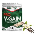 SCI-MX Pro-V Gain - 100% Vegan Vanilla Flavour Soy Protein Powder Isolate + B12 + Magnesium - Muscle Growth & Maintenance - Sugar Free, Non-GMO - 2.2KG (49 servings) 39g of protein per serving