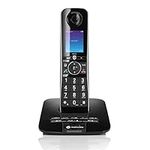 Motorola Voice D8711 Cordless Phone System w/Digital Handset + Bluetooth to Cell, Answering Machine, Call Block - Black