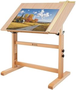 conda Wood Drafting Table - Adjustable Height, 35.5"x23.5" Plan Table for Construction with Tiltable Surface, Rustic Architect Table & Blue Print Tables for Drawing, Writing, Graphic Design