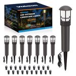 VOLISUN Outdoor LED Landscape Lighting,8-Pack 3W 12V Low Voltage Pathway Lights,Outdoor Waterproof Garden Lights,Aluminum Housing ETL Listed,CRI 90+,3000K Warm White for Driveway Sidewalk