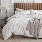 Bedsure Cotton Duvet Cover Full - 100% Cotton Waffle Weave Coconut White Duvet Cover Full Size, Soft and Breathable Full Duvet Cover Set for All Season (Full, 80"x90")