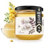 HONIGMA® Raw Honey | Exquisite Taste | 100% Pure | Unpasteurized | Unfiltered | Partially crystallized | 250g/8.8oz (250 ml (Pack of 1), Acacia)