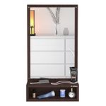 Anikaa Jinny Engineered Wood Wall Mirrors, Hanging Dressing Mirrors with Shelf/Decorative Dressing Table Mirror for Bedroom Living Room (Wenge) Matte Finish, unframed, Rectangular