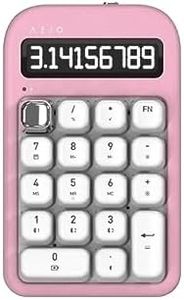 AZIO IZO Wireless Mechanical Calculator & Number Pad (Pink/Silver) - Bluetooth 5.0 & USB, Gateron-Red Mechanical Switch, 9 Backlight Modes, Rechargeable, PC & Mac Compatible, Pink Blossom (IN408)
