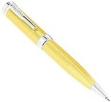 Conklin Herringbone Signature Ballpoint Pen Yellow - A Luxury Pen for Journaling, Autographs, and Memorable Gifts on Any Occasion