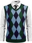 COOFANDY Men's Sleeveless V Neck Pullover Sweater Slim Fit Casual Argyle Sweater Vest