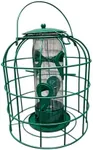 Garden Guru Squirrel Proof Bird Feeder – Outdoor Caged Tube Hanging Bird Feeder with 4 Perches for Small Wild Birds – Premium Coated Steel & Metal Seed Guard - Chew Proof, Weather Resistant