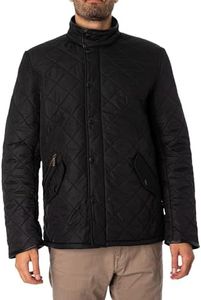 Barbour Men's Powell Quilted Jacket (L, Black)