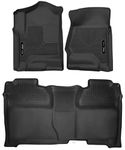 Husky Liners X-act Contour Series | Front & 2nd Seat Floor Liners - Black | 53908 | Fits 2014-2018 Chevrolet Silverado/GMC Sierra 1500 Crew Cab, 2015-2019 Silverado/Sierra 2500/3500 HD Crew Cab 3 Pcs