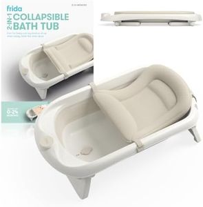 Frida 2-in-1 Collapsible Baby Bath Tub, Removable Support Sling, 0-24 Months