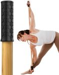 Yoga Stick Made from Natural Bamboo - 5ft Stretching Stick for All Fitness Levels - Stretch Bar with Non-Slip Handles for Mobility, Balance & Physical Therapy - Access 20+ Online Video & PDF Guides