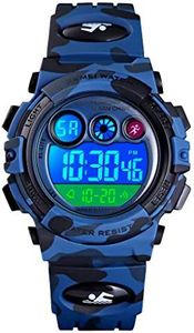 cofuo Kids Digital Sport Watch for Boys Girls, Kid Waterproof Electronic Multi Function Casual Outdoor Watches, 7 Colorful LED Luminous Alarm Camouflage Stopwatch Wristwatch