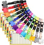 Upgraded Puppy Collars for Litter Puppy ID Collars Whelping Supplies Soft Nylon Breakaway Coloured Collars with 12 ID Tags and 6 Record Keeping Charts(S)