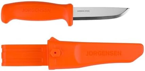 Jorgensen 8.25" Companion Fixed Blade Bushcraft Knife with Sheath, SK5 Carbon Steel Blade with Ergonomic Handle, Outdoor Knife for Camping, Hiking, Fishing