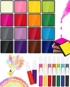 FIVEIZERO 16 Colors Ink Pad Set for Stamps, 1.58"Professional Craft Ink Pads for Paper, Wood, Fabric, Large Ink Pad Stamps for DIY, Scrapbook, Card Making, Art Supplies