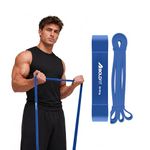 Boldfit Natural Rubber Heavy Resistance Band for Workout Set Exercise & Stretching Pull Up Bands for Home Exercise for Gym Men & Women Resistance Loops Toning Bands Blue (60-75 kg)