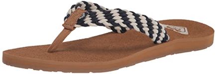 Roxy Women's Porto Rope Sandal, Navy White, 5