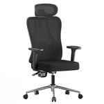 Hbada P3 Pro Ergonomic Office Chair with 2D Adjustable Lumbar Support, 3D Adjustable Headrest and Armrest, 135° Stepless Tilt Function, Black