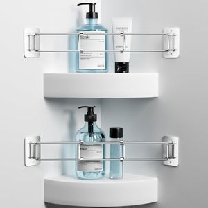 2 Pack RV Shower Corner Storage Bars, 7–13 in, Adjustable,Stainless Steel
