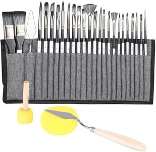 Zawaer Set Pennelli Pittura, 28 Pezzi Pennelli per Dipingere,Pennelli Acquerello Professionali,Nylon Pennelli per Dipingere Bambini con Spatola, Pennello Pittura per Acrilico,Acquerello,Gouache e Olio