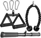 Kinglotus Straight Bar Pull Down Cable Attachment, Tricep Rope, Double D Rowing Handle, Tricep Press Down Bar Fitness Strength Training Attachment. Fitness Equipment Attachments.