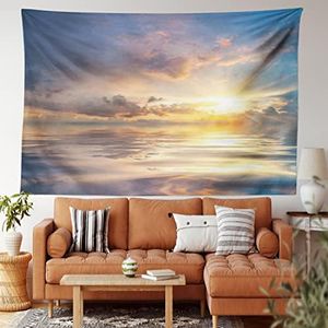 Ambesonne Ocean Decor Collection Mystic View Of Sunset Over Sea With Reflection In Water Majestic Clouds In The Sky Bedroom Living Room Dorm Wall Hanging Tapestry 60W X 40L Inch