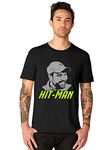 bluehaaat HIT MAN Rohit Sharma Graphics Printed Half Sleeve Tshirt for Men(Black;Large)