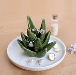 Auch Aloe Ring Holder, Cactus Ring Dish, Jewelry Holder Trinket Tray for Rings Earrings Necklace Organizer, Bridesmaid Christmas Birthday Gift for Women Girls