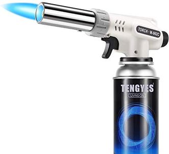 Kitchen Butane Blow Torch Lighter - Culinary Torch Chef Cooking Torches Professional Adjustable Flame with Reverse Use for Creme, Brulee, BBQ, Baking, Jewelry by TENGYES, Butane Not Included