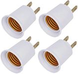 （4PACK） E26/e27 Socket Adapter Converts Outlet to Lamp Socket, 660 Watt, 125 Volt,AC Plug to E26 Two Outlet Light Socket Adapter,white1