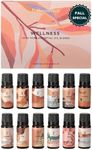 Folkulture Essential Oils for Diffusers for Home, Set of 12 Pure Essential Oils Set for Diffuser, Aromatherapy Diffuser Oil Scents - Sandalwood, Peppermint, Lavender, Eucalyptus, Vanilla etc -Wellness