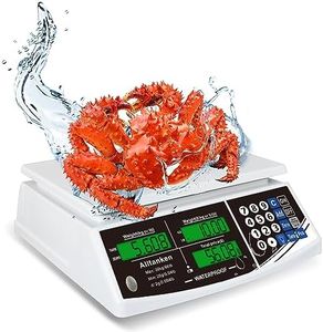 Waterproof Price Computing Scale IP68, 66lb Digital Commercial Food Meat Produce Weight Scale with Green LCD Display