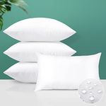 OTOSTAR Premium Waterproof Throw Pillow Inserts, Set of 4 Square Form Cushion Stuffer for Garden, Bench, Patio - Decorative Outdoor Pillows Inserts White, 12x20 Inches