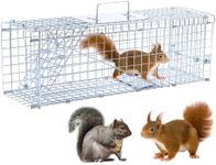 24” Humane Animal Trap Live Animal Trap Cage for Squirrels Small Stray Cats Rabbits Groundhogs Moles Gophers and Chipmunks up to 5.5 lbs Galvanized Rustproof Live Animal Cage Trap