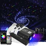 AKEPO 20W RGBW Twinkle APP Different Color Dual-Head Colorful Shooting Star Fiber Optic Lights, 1300pcs 0.03in 13.1ft Optical Fiber Star Ceiling Light Kit for Car Headliner Star/Home