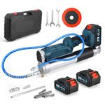 Ovshnrr Battery Grease Gun, 12000 PSI Electric Grease Gun Kit with 2 x 4.0Ah Batteries and Charger, 5.3 oz/min, 600ml Cordless Grease Gun with LED Light & 100cm Hose for Automotive, Truck, Farm
