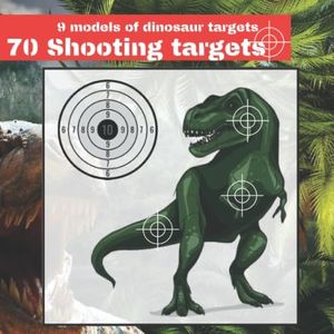 70 Shooting Targets: 8.5" x 8.5" | 9 models of dinosaur targets | firearms, airsoft, BB, rifles, pellet guns , archery |