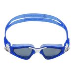 Aqua Sphere Kayenne Jr Kids Swim Goggles - Junior Oversized Anti-Scratch Lens Design, Comfortable Allergenic Leak Free Fit | Unisex Children, Smoke Lens, Blue/White Frame (EP3014009LD)