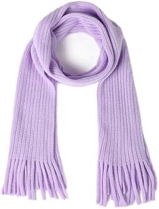 BEARUN Kids Knit Scarf Winter Fashion Solid Color Toddler Baby Scarves Neck Warmer Tassel Scarf for Boys Girls Purple