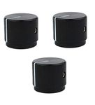 Guyker 3Pcs Guitar Aluminum Flat Top Control Knobs Dia. 6mm(0.24") Shaft Pots - Dome Tuning Potentiometer Knob Replacement Part for Electric Guitar or Precision Bass, black