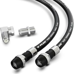 G-PLUG RG6 Coaxial Cable 50FT – Triple Shielded, Waterproof, 75 Ohm with F-Type Connectors, High-Performance for HDTV, Satellite, Internet, Indoor/Outdoor Use