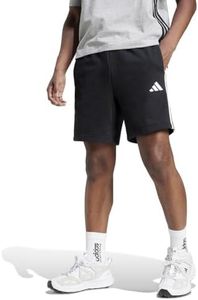 adidas Sportswear Essentials 3-Stripes Men's French Terry Shorts, Black/White, Medium