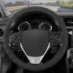 Auto Oprema Car Finger Grip Steering Wheel Cover - Leather, Breathable, Anti Slip (Black) Compatible with Ford Classic