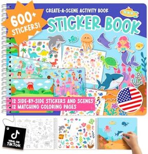 Sticker Books for Toddlers 2-4 Years - Toddler Sticker Book Preschool Learning Activities, Kids Stickers Ages 2-4, Quiet Books for Toddlers 3-5, Kids Travel Activities, Educational Toy Toddler Gifts
