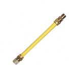 EZ-Fluid 18" Tankless Water Heater Full Port Gas Flex Line,Yellow Epoxy Coated 3/4"MIP x 3/4"FIP (1"OD) Full Flow,High Btu,Flexible Gas Connector Hose Supply For Commercial,Residential (1