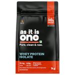 AS-IT-IS ONE Whey Protein Isolate - 1kg Unflavoured, 30g Protein per Serve. Pure, Clean & Raw, No Amino Spiking