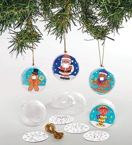 Baker Ross AT163 Christmas Colour in Baubles, Festive Arts and Crafts (Pack of 8), Assorted